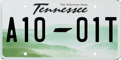TN license plate A1001T