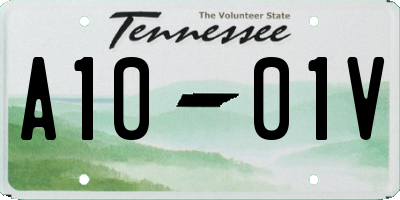 TN license plate A1001V