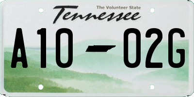 TN license plate A1002G