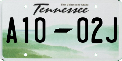 TN license plate A1002J