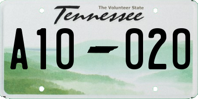 TN license plate A1002O