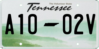 TN license plate A1002V