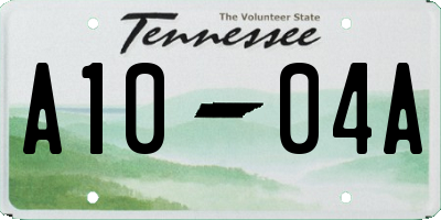 TN license plate A1004A