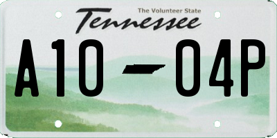 TN license plate A1004P