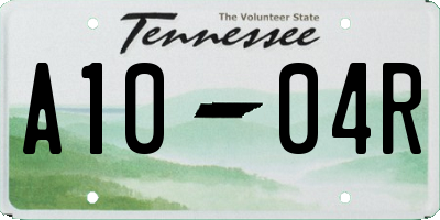 TN license plate A1004R