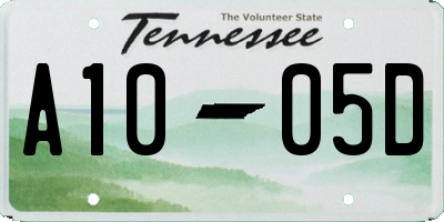 TN license plate A1005D