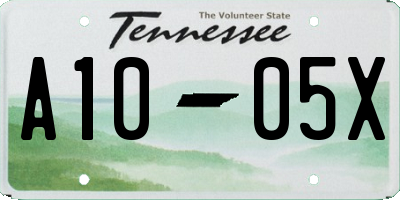 TN license plate A1005X