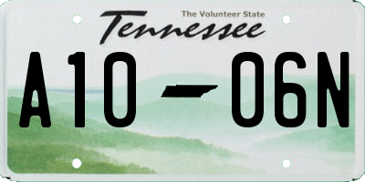 TN license plate A1006N