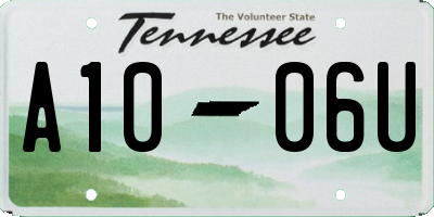 TN license plate A1006U