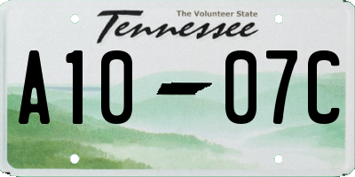 TN license plate A1007C