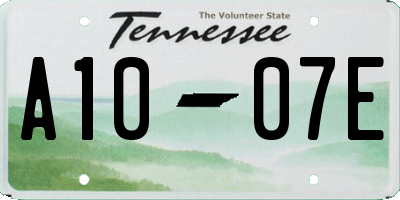 TN license plate A1007E