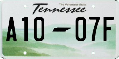 TN license plate A1007F