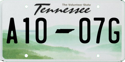 TN license plate A1007G