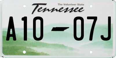 TN license plate A1007J