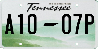 TN license plate A1007P