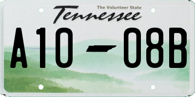 TN license plate A1008B
