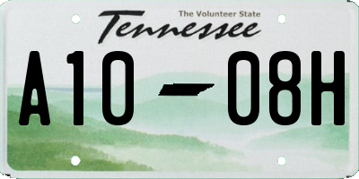 TN license plate A1008H