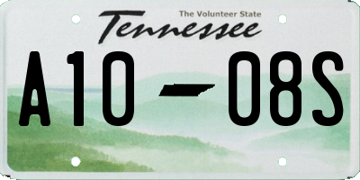 TN license plate A1008S