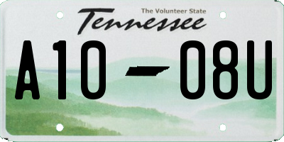 TN license plate A1008U