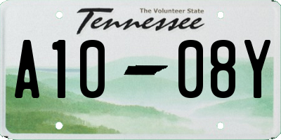 TN license plate A1008Y