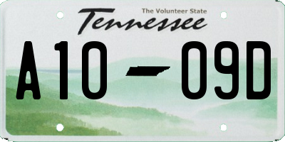 TN license plate A1009D
