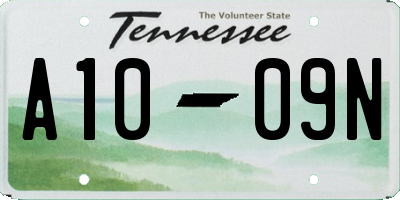 TN license plate A1009N