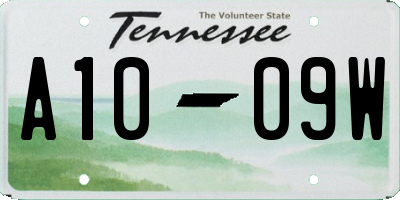 TN license plate A1009W