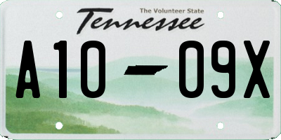 TN license plate A1009X