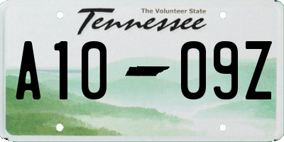 TN license plate A1009Z