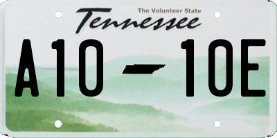 TN license plate A1010E