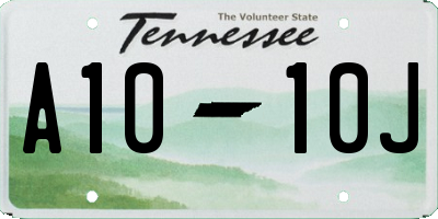 TN license plate A1010J