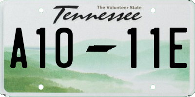 TN license plate A1011E