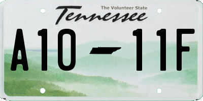TN license plate A1011F