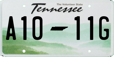 TN license plate A1011G