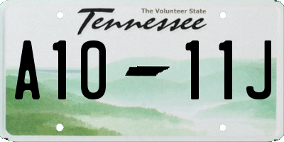 TN license plate A1011J