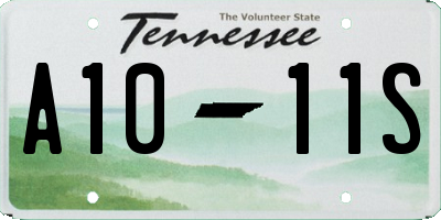 TN license plate A1011S