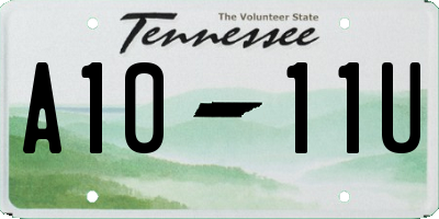 TN license plate A1011U