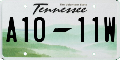 TN license plate A1011W