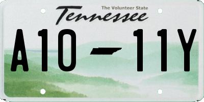 TN license plate A1011Y