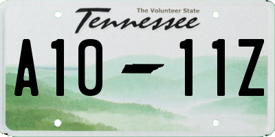TN license plate A1011Z
