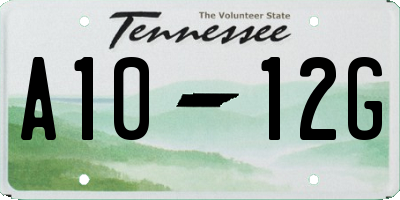 TN license plate A1012G