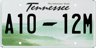 TN license plate A1012M