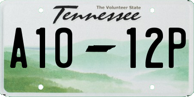 TN license plate A1012P