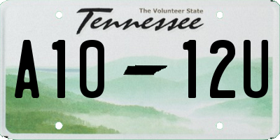 TN license plate A1012U