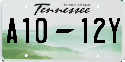TN license plate A1012Y