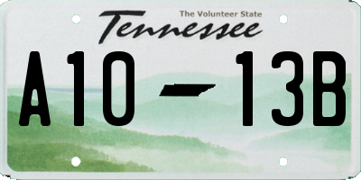 TN license plate A1013B