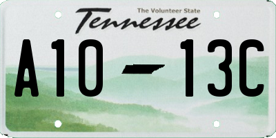 TN license plate A1013C