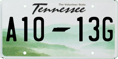 TN license plate A1013G