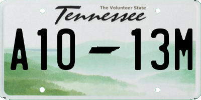 TN license plate A1013M