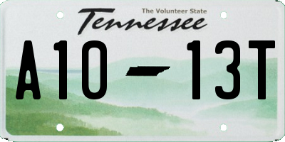 TN license plate A1013T